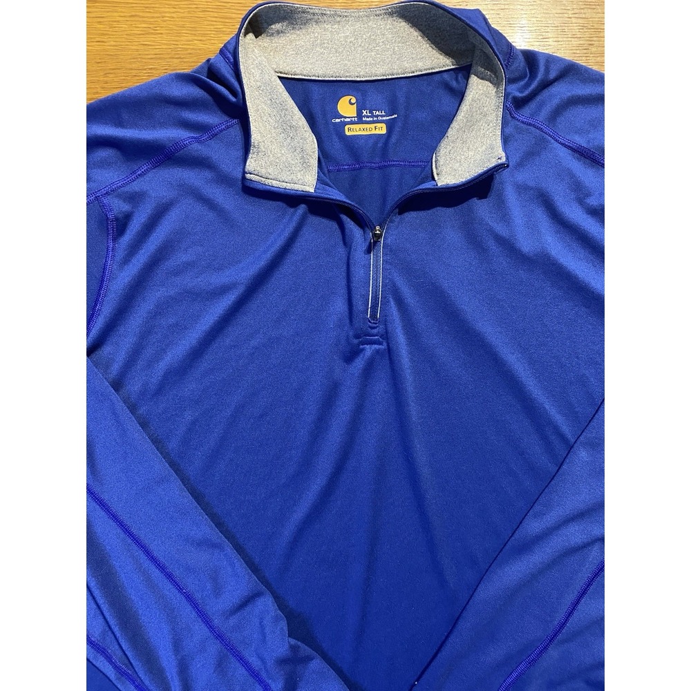 CARHARTT Force Relaxed Fit Men's Blue 1/4 Zip Long Sleeve XLT Golf Active 100414